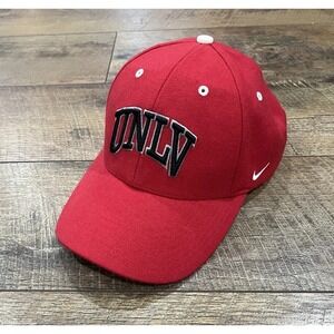 Vintage Y2k Nike Team UNLV Rebels‎ Embroidered Baseball Cap Hat - Red - OS